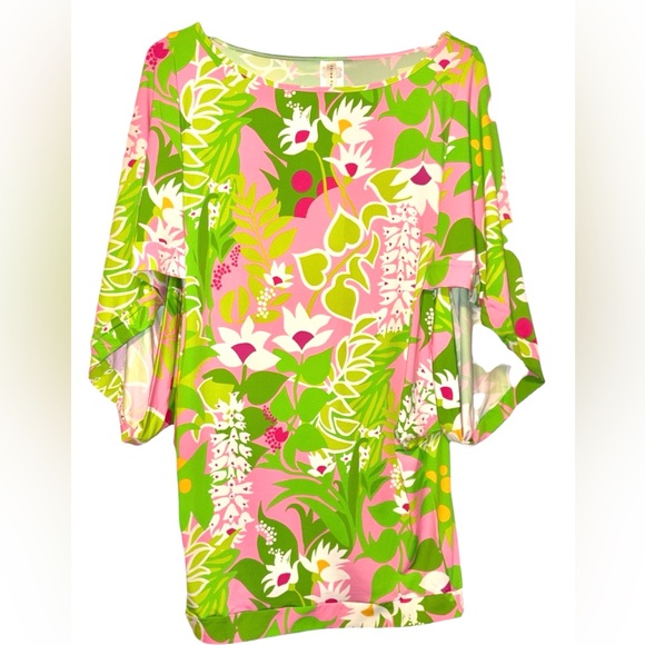 Trina Turk La Palma Vibrant Floral Swim Cover Up Dress Large NWT - Picture 4 of 8